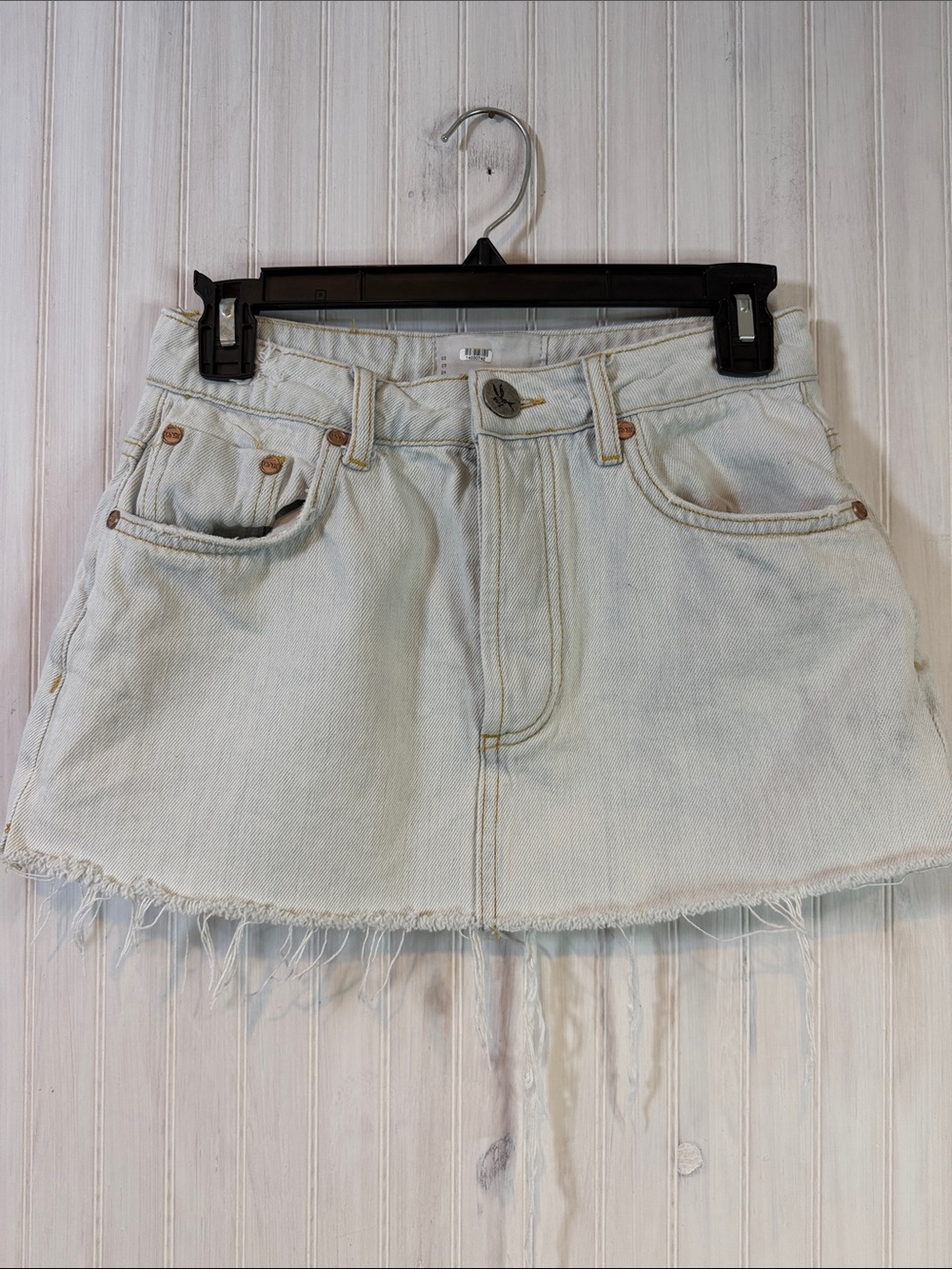 ONE TEASPOON MICRO MINI DENIM SKIRT RAW HEM 26